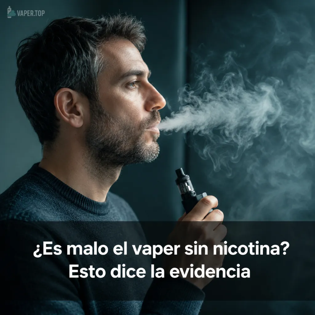 ¿Es malo el vaper sin nicotina? Persona adulta exhalando con calma